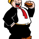 Como se llama el personaje que come hamburguesas en Popeye