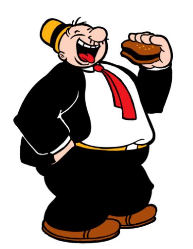 Personaje que come hamburguesas en Popeye nombre